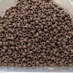11/0 Japanese Seed Beads - Opaque Matte Brown # 409F (5&quot; round tube, approx. 24 grams)
