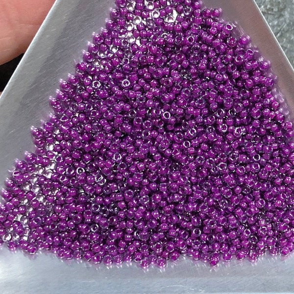 15/0 Japanese Seed Beads - Fuchsia Lined Crystal Luster Miyuki #2247 (2" round tube, approx 8.2 grams)