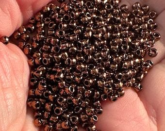 8/0 Japanese Seed Beads - Dark Bronze Toho # 222 (5" round tube, approx 22 grams)