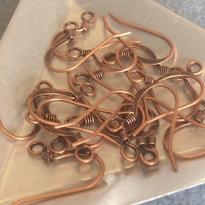 Hook Ear Wire with Coil, Antique Copper Finish, bag of 20