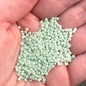 11/0 Japanese Seed Beads - Opaque Light Mint Miyuki # 3318 (5" round tube, approx 24 grams)