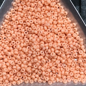 11/0 Japanese Seed Beads - Duracoat Opaque Dyed Tea Rose Miyuki # 4461 (5&quot; round tube, approx 24 grams)