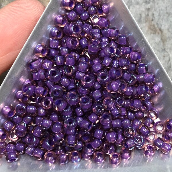 6/0 Japanese Seed Beads - Purple Lined Rainbow Rosaline Toho # 928 (5" round tube, approx 20 grams)