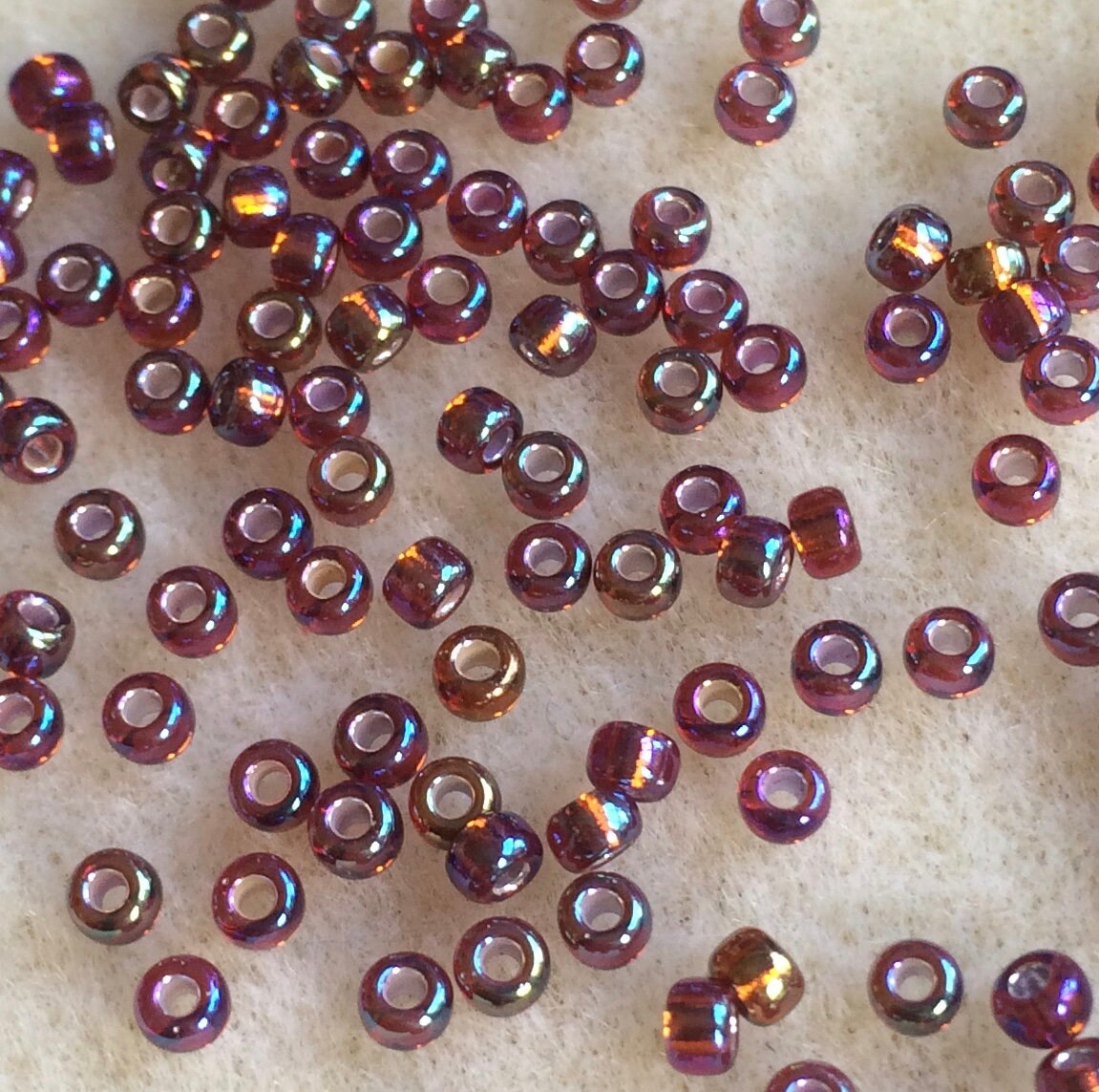8/0 Japanese Seed Beads - Silver Lined Dark Topaz AB Miyuki # 1005