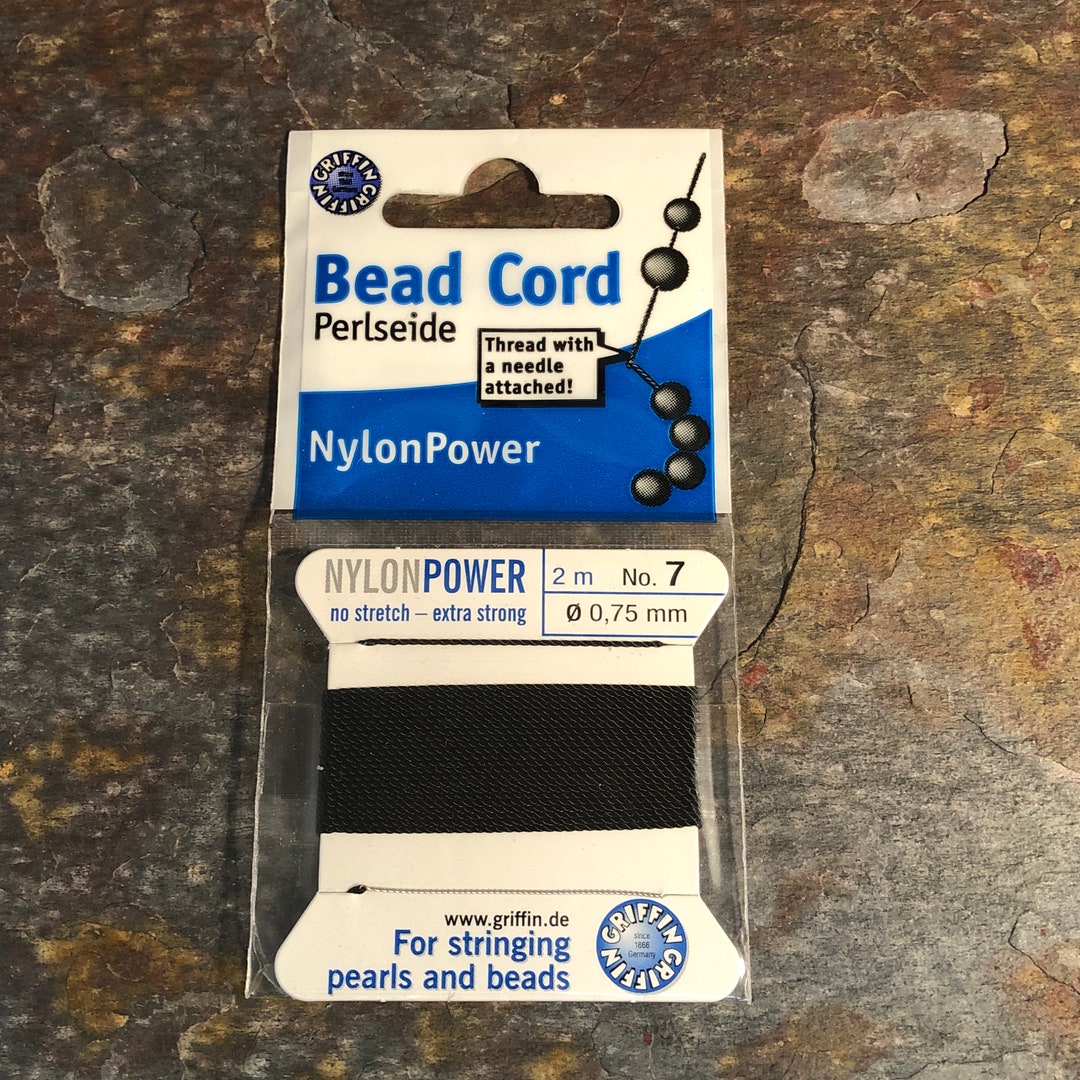 Griffin Nylon Power Bead Cord (assorted Sizes): Black