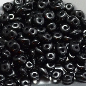 Super Duo Beads -Jet Black 22 Grams