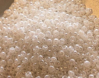 11/0 Japanese Seed Beads - White Ceylon Miyuki # 528 (5" round tube, approx 24 grams)