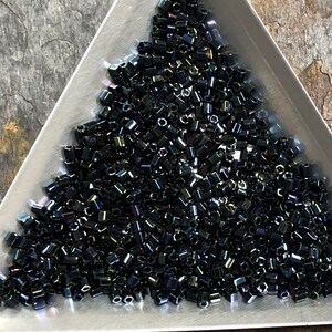 11/0 Japanese Hex Seed Beads - Metallic Dark Blue Iris Miyuki # 452 (5&quot; round tube, approx 23 grams)