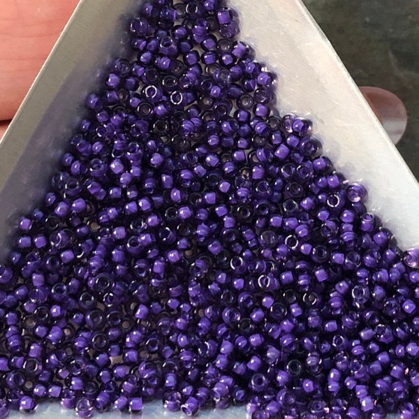 11/0 Japanese Seed Beads - Amethyst Color Lined Purple Matsuno # 399J (5" round tube, approx 24 grams)