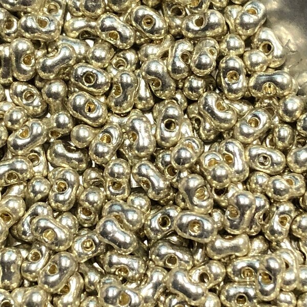 Berry Beads - Duracoat Galvanized Silver Miyuki #4201  (like Peanut Beads) (about 17.5 grams)