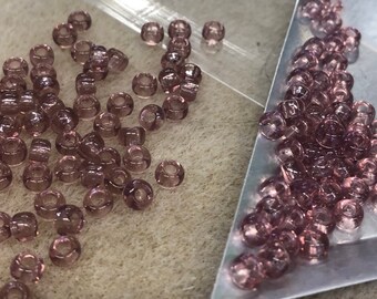 6/0 Japanese Seed Beads - Transparent Smoky Amethyst Miyuki 142 20 gram tube