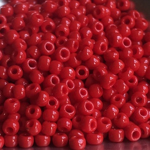 8/0 Japanese Seed Beads - Opaque Pepper Red Toho 45 (5&quot; round tube)