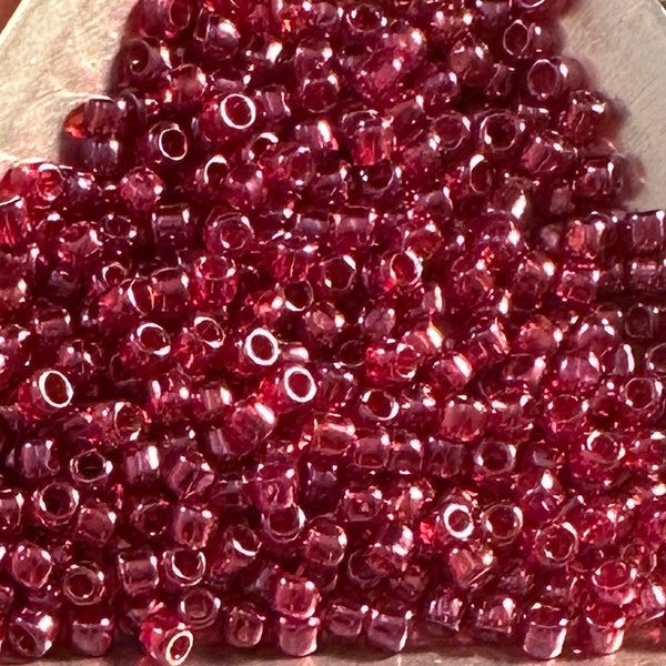 8/0 Japanese Seed Beads - Raspberry Gold Luster Toho # 332 (5" round tube, approx 22 grams)