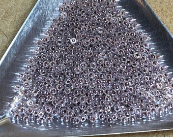 11/0 Japanese Seed Beads - Amethyst Lined Opal Miyuki # 546 (5" round tube, approx 24 grams)