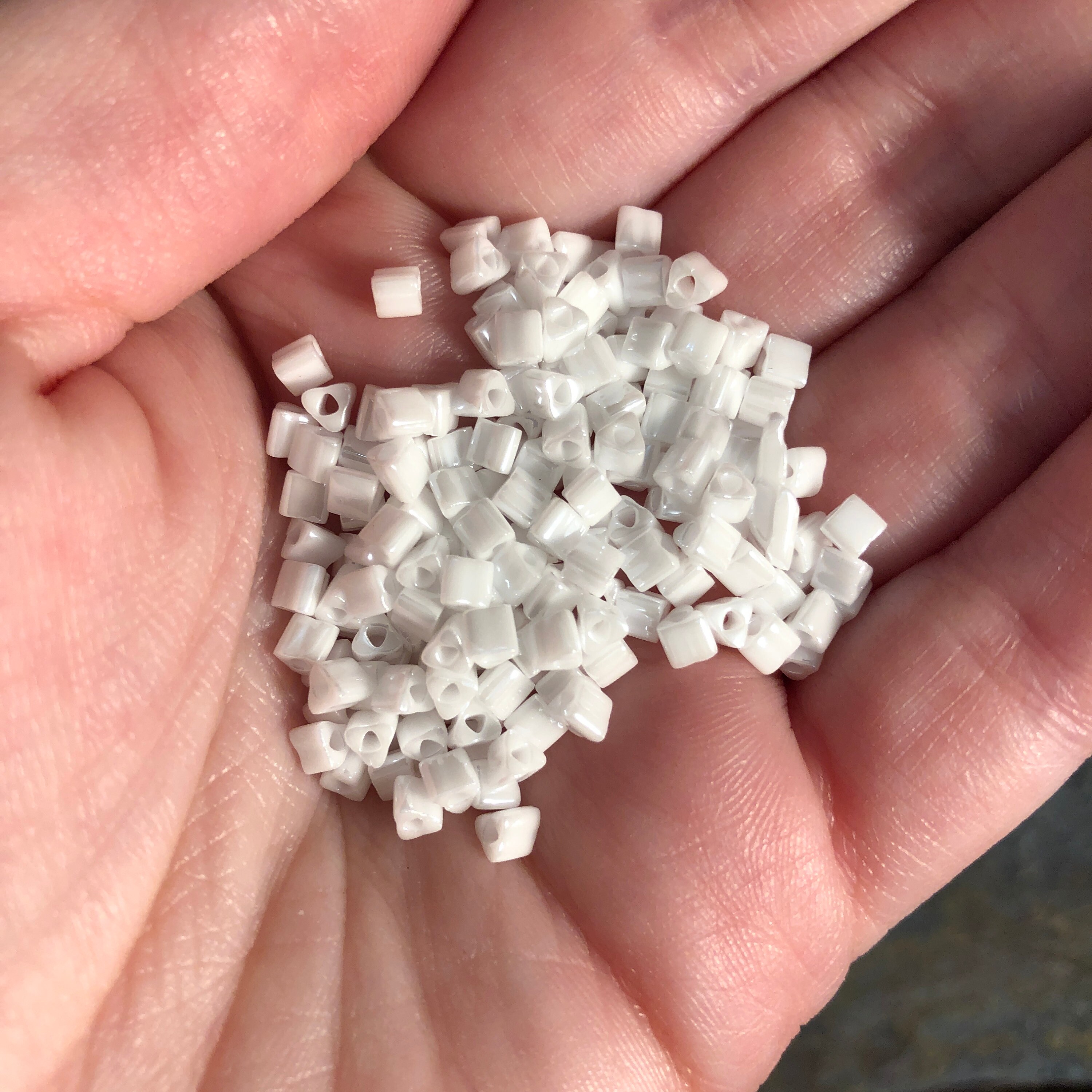 8/0 Triangle Seed Beads by Toho - Opaque Pearl Luster Toho # 121