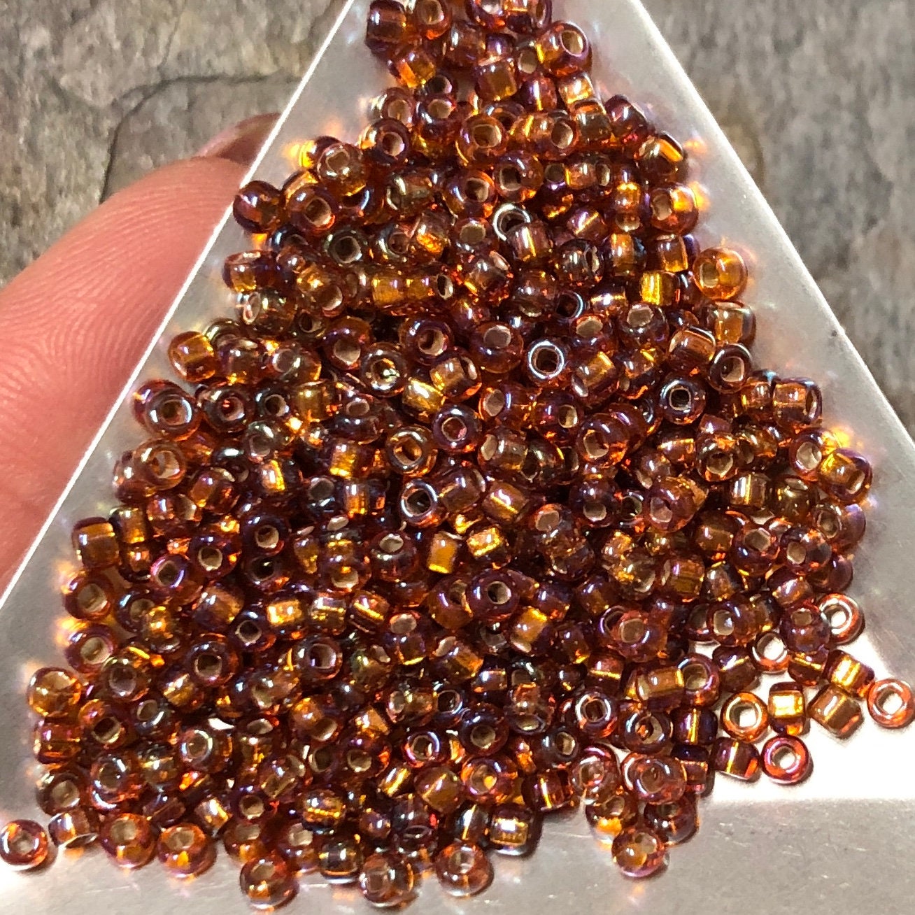 8/0 Japanese Seed Beads - Silver Lined Rose Gold AB # 634B Matsuno