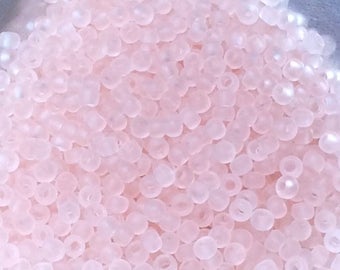 11/0 Japanese Seed Beads - Transparent Frosted Rosaline Toho # 11F (5"round tube, approx 23 grams)