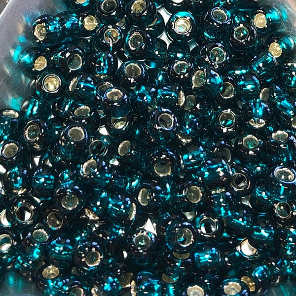 6/0 Japanese Seed Beads - Silver Lined Teal Toho # 27BD (5" round tube, approx 20 grams)