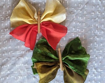Set of 3 Rainbow Playsilk Butterflies 11 Habotai Silks