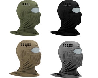 Pasamontañas Rogue: antivaho de alta calidad, transpirable, fino, refrescante y resistente a los olores para airsoft, ghillie, paintball, motos y deportes de motor.