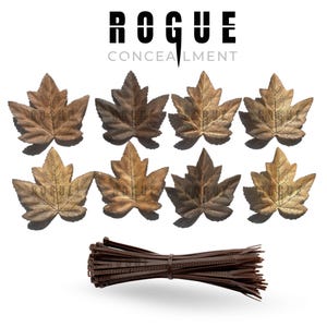 25 Pack Autumn Brown Camo 3D Artificial Leaves for Airsoft Ghillie Crafting Camouflage | Leaf Suit Ghillie Suit Veil Hood Cloak Wrap Camo