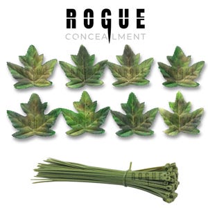 25 Pack Green Camo 3D Artificial Leaves for Airsoft Ghillie Crafting Camouflage | Leaf Suit Ghillie Suit Veil Hood Cloak Wrap Balaclava Camo