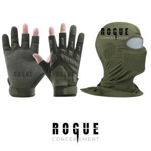 The Rogue Balaclava & Tactical Gloves Bundle - High Quality Breathable for Airsoft, Ghillie, Paintball, Bikes, Motor Sports, Military, Army