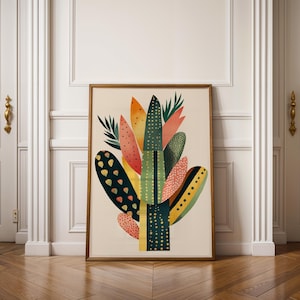 Boho Botanical Print: Tropical Leaf Wall Art (Digital Download)