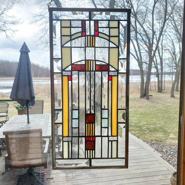 Art Deco Inspired Stained Glass Panel