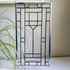 Clear Prairie Style Stained Glass Panel