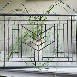 Clear Prairie Style Stained Glass Panel - Home Decor