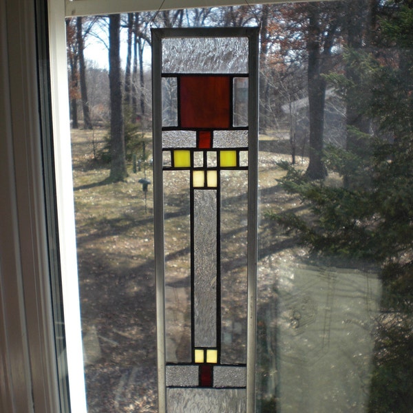 Small Prairie Style Stained Glass Panel