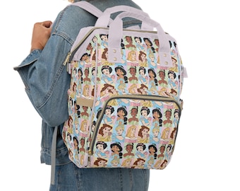 Princess Diaper Bag, Multifunctional Baby Bag, Princess Baby Shower Gift, Diaper Backpack, New Mom Gift