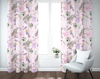 Toy Story Blackout Curtains – Kids Bedroom Window Panels, Pixar Woody & Buzz Nursery Decor, Playroom Drapes, Two Panel Set