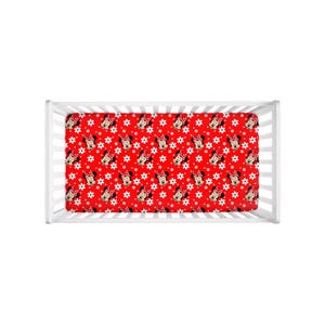 Minnie Mouse Fitted Crib Sheet – Red Disney Baby Bedding, Girl Nursery Decor, Bow Mouse Theme Gift image 4