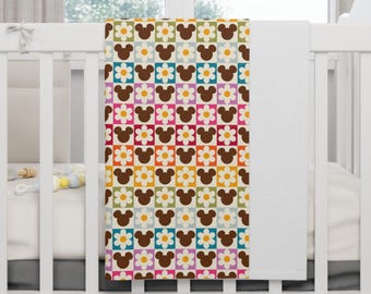 Manta de bebé de forro polar suave Mickey Rainbow