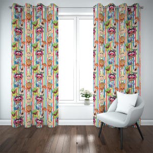 Cortinas Panel Sesame Street | 32x60 Pulgadas | Vintage Muppets | Multicolor | Usadas
