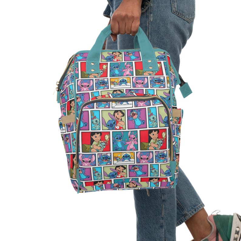 Lilo und Stitch Windeltasche, Stitch Baby Tasche, Multifunktionaler Windelrucksack, Disney Babypartygeschenk, neue Mutter Geschenk Bild 7
