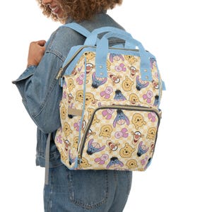 Winnie The Pooh Multi-Purpose Diaper Bag Backpack – Lightweight, Durable & Spacious Baby Travel Bag with Bottle Pockets