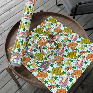 Land Before Time Custom Wrapping Paper – Personalized Gift Wrap Sheets in Satin or Matte Finish | Holiday, Birthday, Wedding, Baby Shower