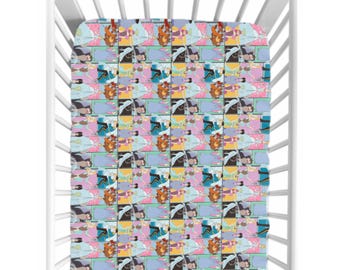 Cinderella Fitted Crib Sheet – Disney Princess Baby Bedding, Blue Castle Nursery Decor, Fairy Tale Baby Gift