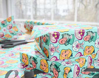 Alice In Wonderland Gift Wrapping Paper Rolls, 1pc