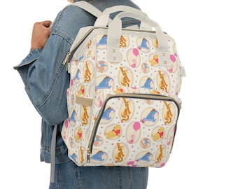 Sac à langer Winnie l'ourson, sac bébé ourson, sac à dos à langer multifonctionnel, cadeau baby shower, sac bébé neutre, cadeau pour nouvelle maman