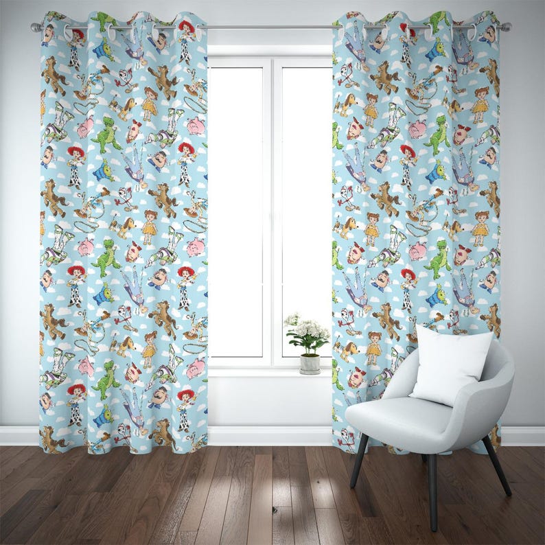 Toy Story Blackout Curtains – Kids Bedroom Window Panels, Pixar Woody ...
