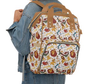 Lion King Multi-Purpose Diaper Bag Backpack – Lightweight, Durable & Spacious Baby Travel Bag with Bottle Pockets