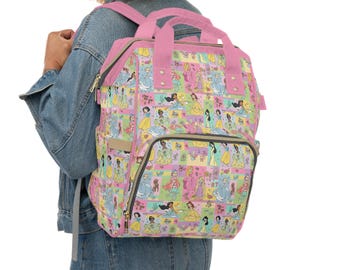 Princess Diaper Bag, Multifunctional Baby Bag, Princess Baby Shower Gift, Diaper Backpack, New Mom Gift