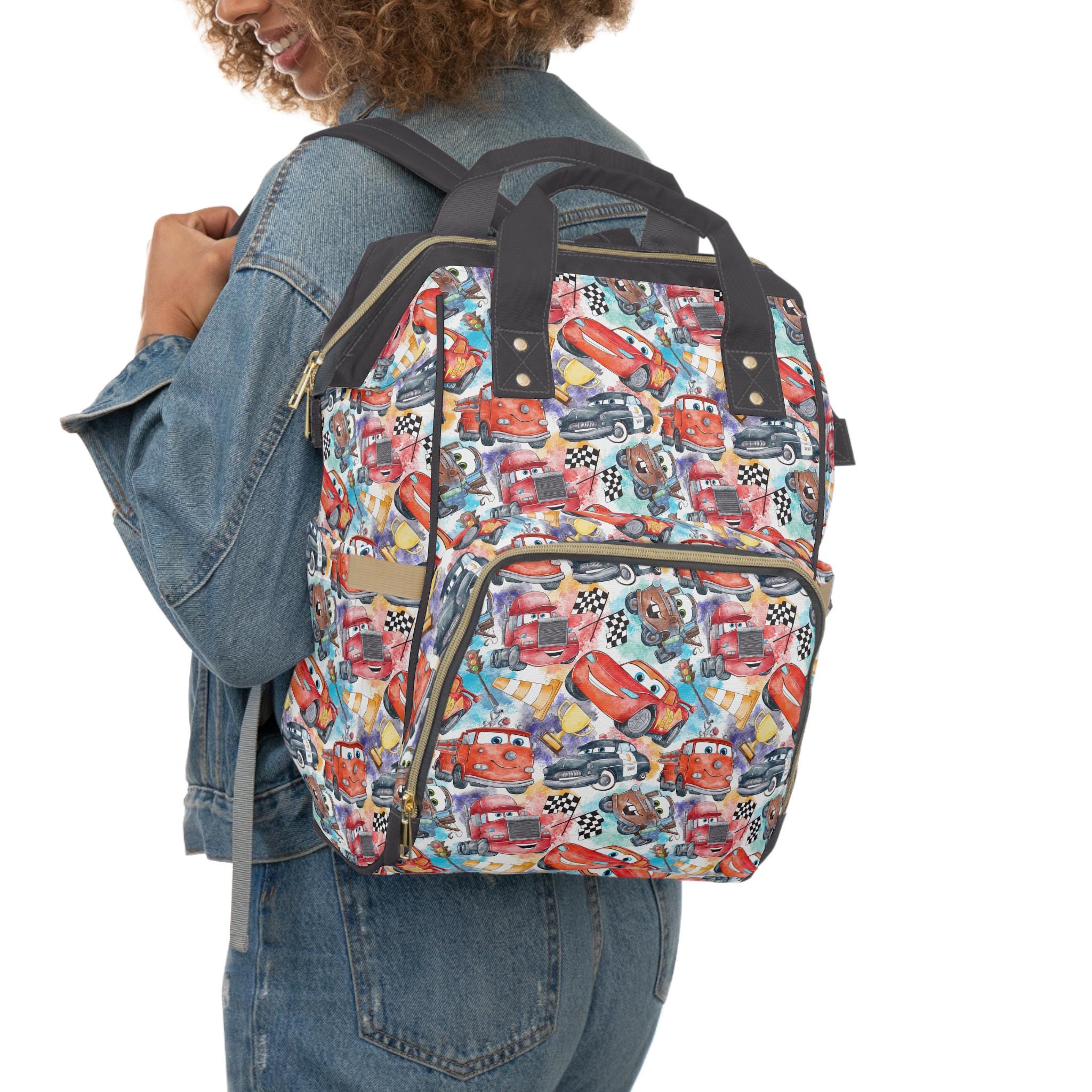 Cars Multi-Purpose Diaper Bag Backpack – Lightweight, Durable & Spacious Baby Travel Bag with Bottle Pockets