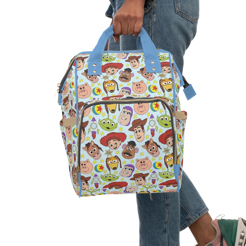 Toy Story Multifunctional Diaper Bag • Woody & Buzz Baby Backpack • Pixar Cowboy and Space Ranger Bag image 6