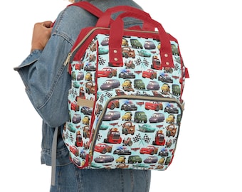 Cars Windeltasche, Lightning McQueen Babytasche, Multifunktionaler Windelrucksack, Pixar Babypartygeschenk, neue Mutter Geschenk