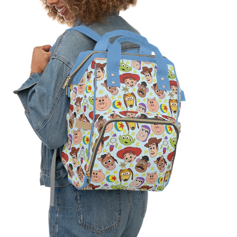 Toy Story Multifunctional Diaper Bag • Woody & Buzz Baby Backpack • Pixar Cowboy and Space Ranger Bag image 1